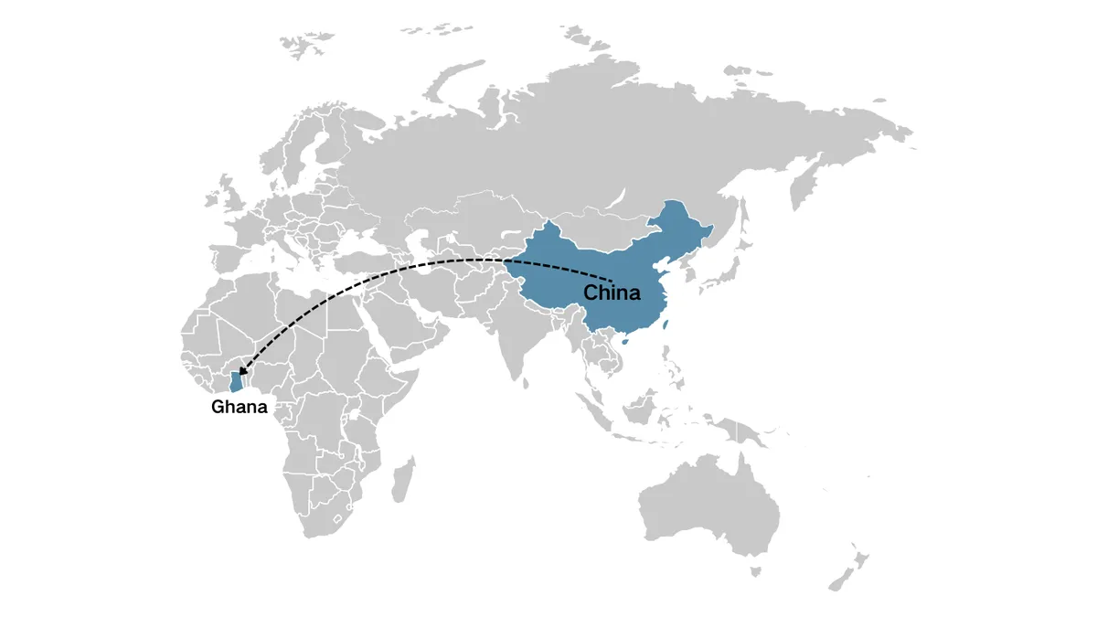 shipping from China to Ghana