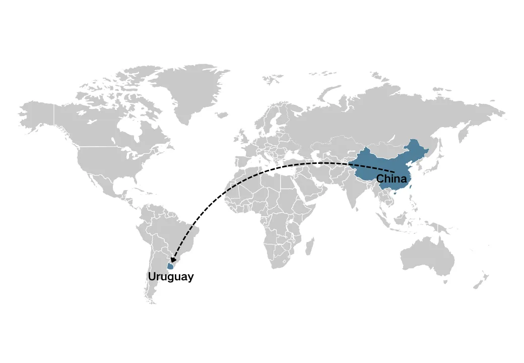 Gbigbe lati China si Urugue