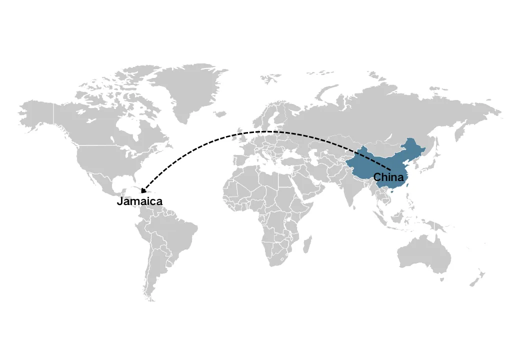 Sowo Lati China to Jamaica