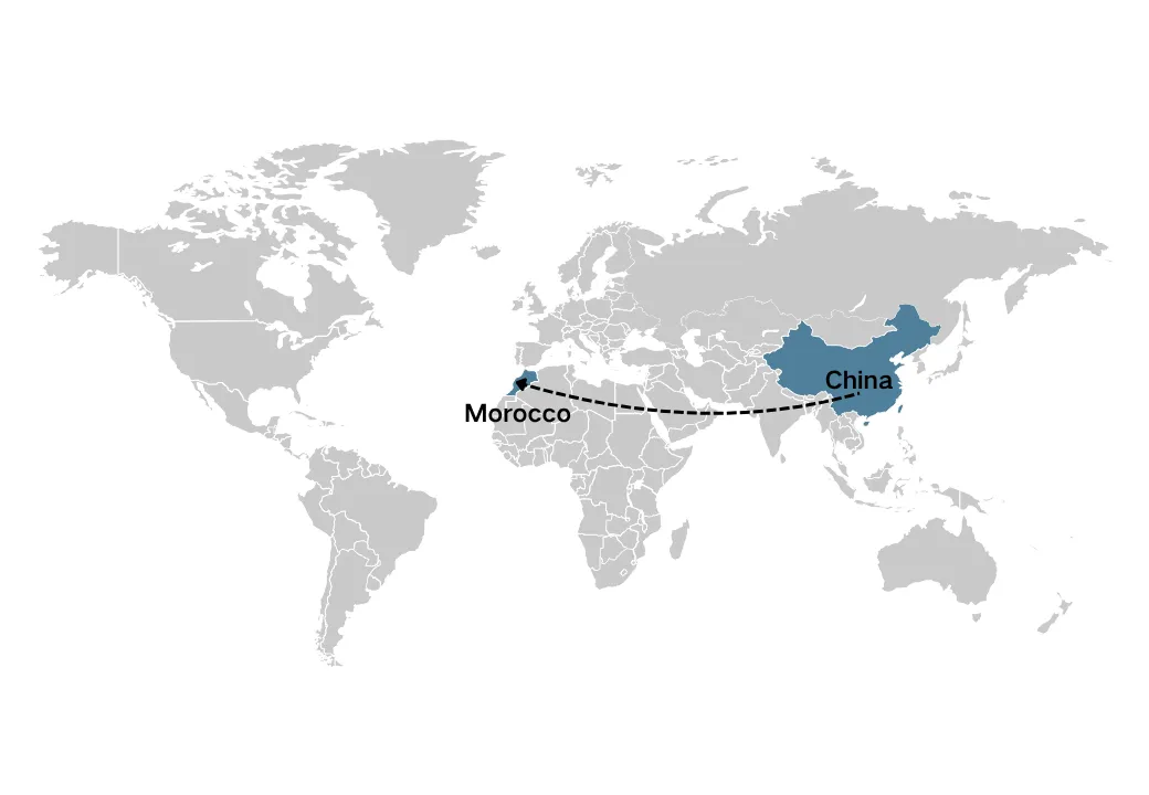 Gbigbe Lati China si Ilu Morocco