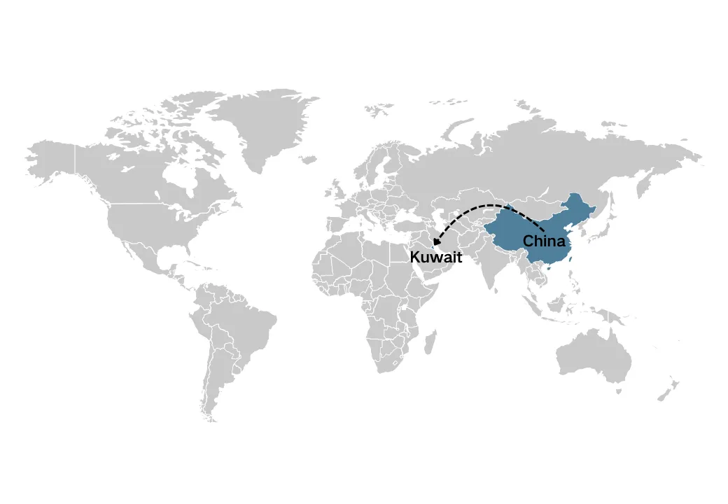 Gbigbe lati China si Kuwait
