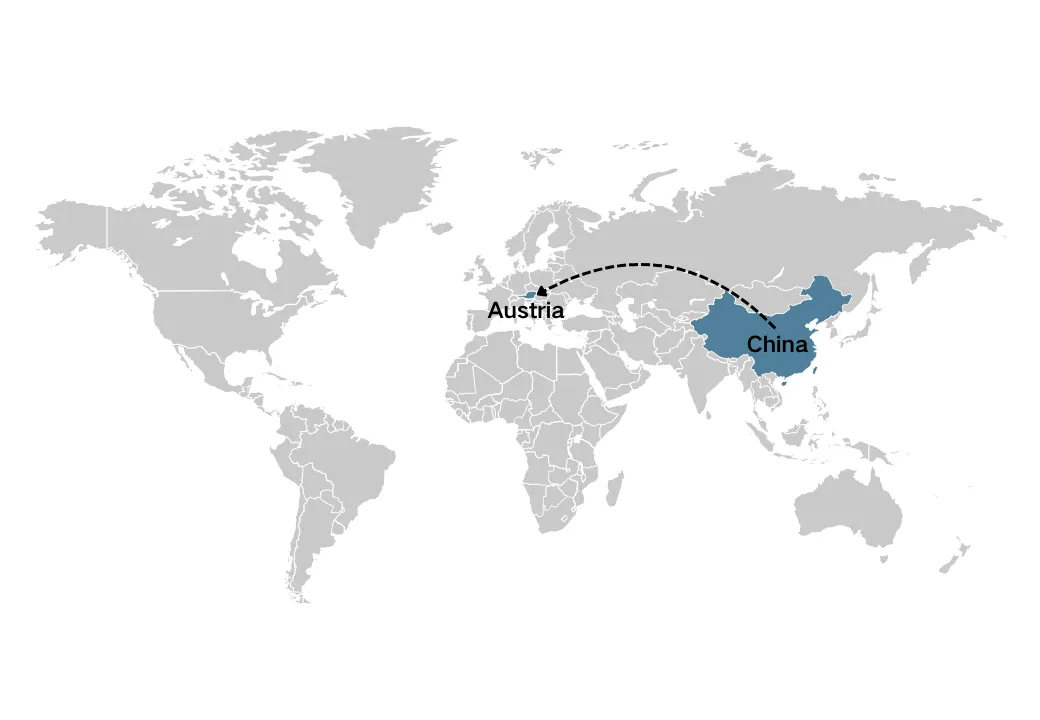 Gbigbe lati China si Austria