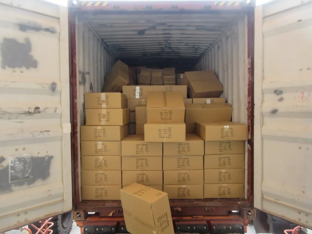 Fig 2: Castings secured on heavy-duty export pallets with steel banding before container loading