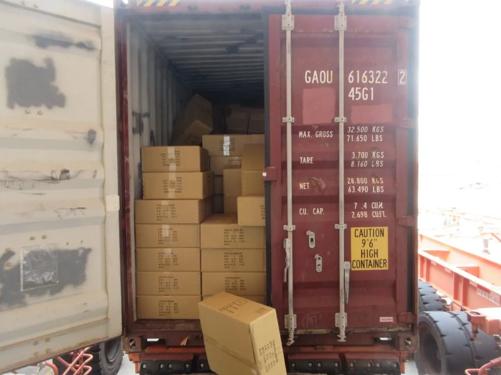Fig 1: Valve bonnet castings staged at the Kaohsiung loading point — machined faces protected and coated